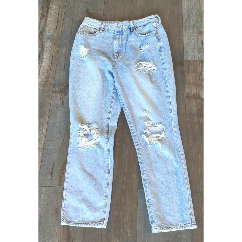 PACSUN Mom Jeans Women’s 29 Light Wash Distressed High Rise Tapered Casual Denim
